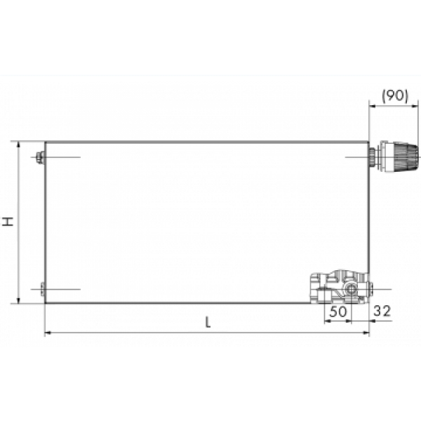 RADIK HYGIENE VK - Steel panel radiator for rooms with high demands on hygiene and cleanness, with flat front panel and right bottom connection