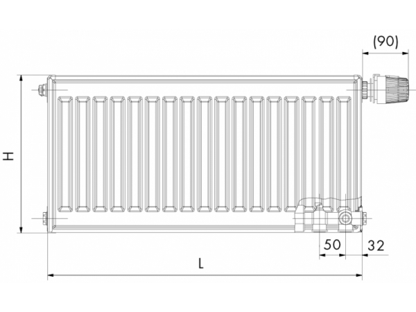 RADIK CLEAN VK - Steel panel radiator for rooms with high demands on hygiene and cleanness with right bottom connection