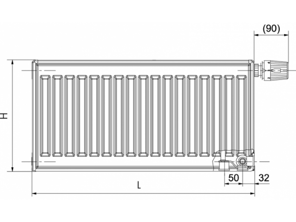 RADIK VK - Z - Zinc-coated panel radiator with right bottom connection