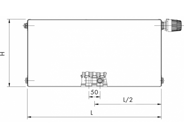 RADIK PLAN VKМ - Steel panel radiator with flat front panel and bottom middle connection