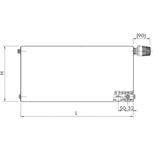 RADIK PLAN VK - Steel panel radiator with flat front panel and right bottom connection
