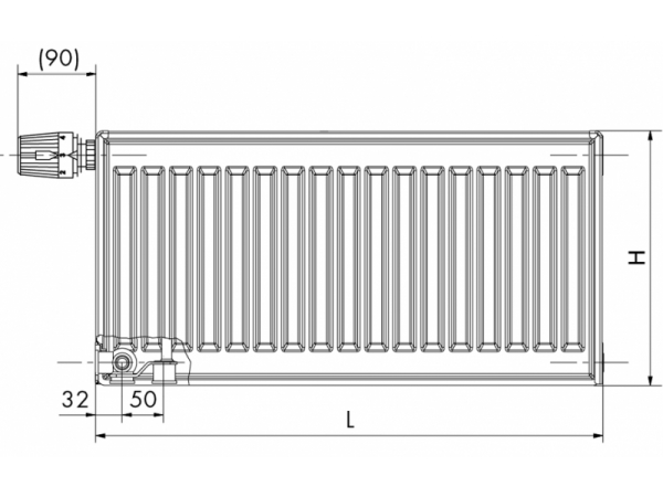RADIK VKL - Steel panel radiator with left bottom connection