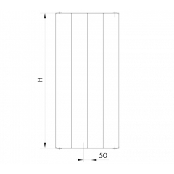 RADIK LINE VERTIKAL - M -  Vertically aligned panel radiator with bottom middle connection and profiled front panel
