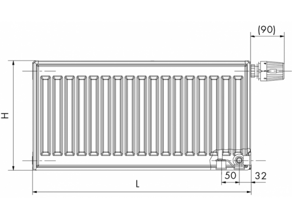 RADIK VK - Steel panel radiator with right bottom connection
