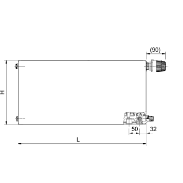 RADIK RC PLAN VK - Energy saving panel radiator with controlled flow, flat front panel and right bottom connection